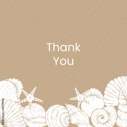 Beach Themed Greeting Cards with Seashells, Starfish, Summer Design Set