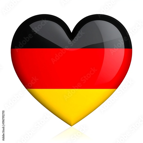 A heart-shaped icon featuring the German flag colors (2) Free Download A heart-shaped icon featuring the German flag colors (2) - GFXLoad