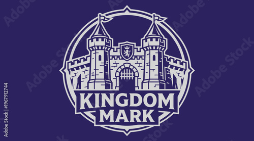 Kingdom Mark logo featuring a castle design with a shield and towers, a symbol of strength.