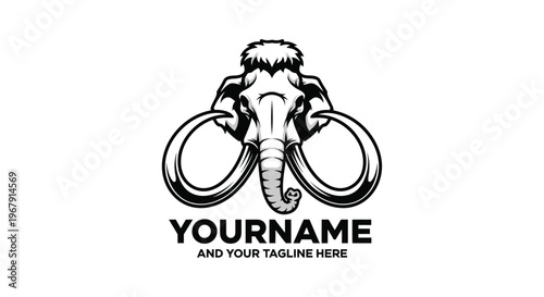Majestic Mammoth Logo - A Powerful Symbol of Strength and Endurance.