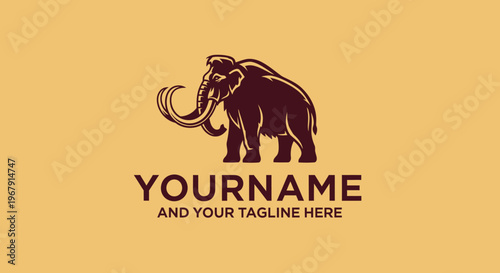 Majestic Mammoth Logo - A Symbol of Strength and Ancient History.