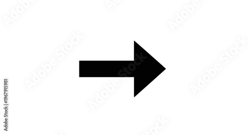 Black arrow icon, right pointing arrow, vector direction symbol, navigation pointer