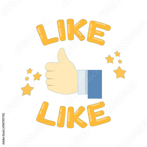 Flat vector of thumbs up icon, positive feedback, approval gesture, like symbol, customer satisfaction, rating, success, and review concept illustration.