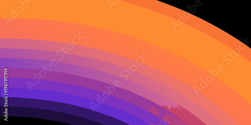 Gradient arc of vibrant colors transitioning from orange to purple