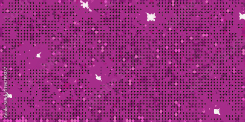 Abstract background of scattered bright shapes on a dark purple field