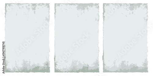 Three vertical panels with a distressed textured light gray appearance