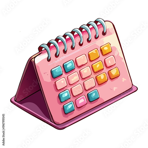 colorful office desk calendar for yearly schedule management and professional time tracking organization tool for productive business environment and daily work tasks