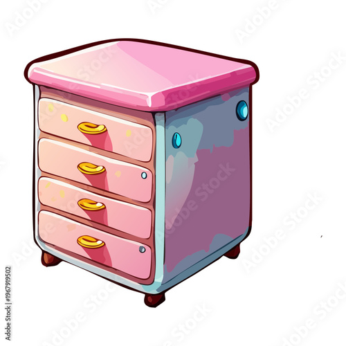 cute pink filing cabinet with drawers for office document storage and business paper organization furniture for professional workspace and creative desk interior