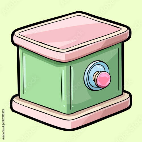 mint green security safe for office valuables and important document storage equipment for professional business workspace and creative interior desk organization