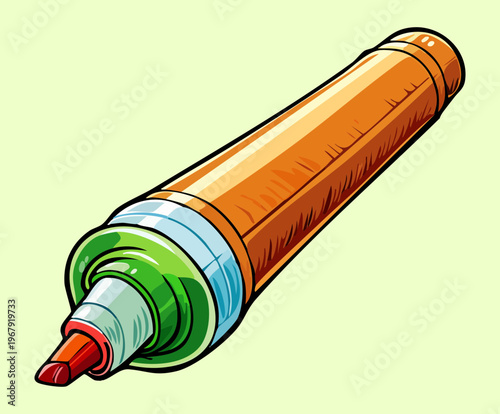 green and orange highlighter pen for office document marking and professional business paper organization tool for creative workspace and aesthetic desk supply