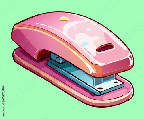 pink office stapler for document binding and professional business paper organization tool for creative workspace and aesthetic desk supply management collection system