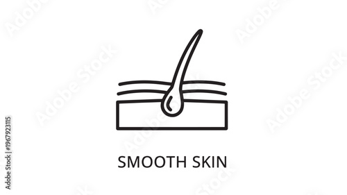 Illustration of smooth skin layers with a hair follicle, representing skin care and health. Ideal for marketing materials related to dermatology, skincare products, or beauty treatments.