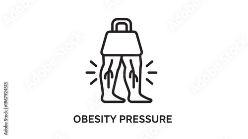 An illustration highlighting the impact of obesity on leg veins and circulation, with a focus on health and wellness. This image can be used in medical, health, and lifestyle contexts.