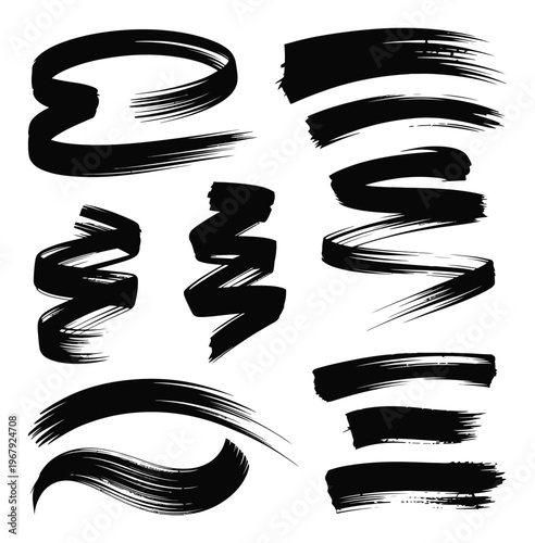 Brush Stroke Vector Illustration Set