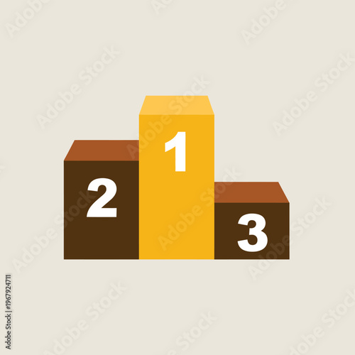 Podium Vector Illustration with Numbers 1, 2, 3