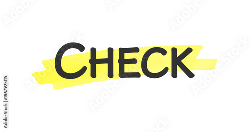 チェック注目マーカー見出し 黄色テーパー強調ライン素材 Check Marker Tapered Highlight Yellow Line	
