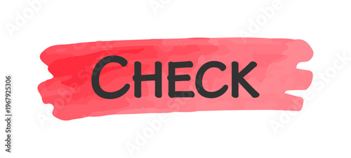 チェックマーカー見出し 赤塗りつぶし背景強調素材 Check Marker Highlight Background Red Brush