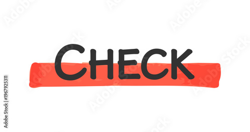 チェックマーカー見出し 赤太塗りハイライト強調ライン素材 Check Marker Highlight Bold Red Brush