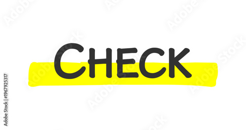 チェックマーカー見出し 黄色太塗りハイライト強調ライン素材 Check Marker Highlight Bold Yellow Brush