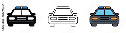Police Cars Vector Illustration