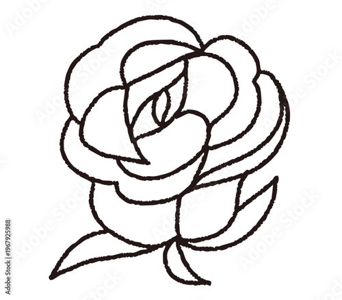 バラの線画イラスト