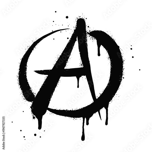 Graffiti spray font alphabet black on white. Sprayed A letter drops. isolated on a white background