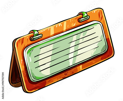 rustic wooden desk name plate with golden accents for professional office identity and executive tabletop decoration in classic vintage illustration style