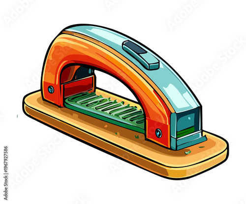 professional orange hole puncher tool for office paper binding and document organization with heavy duty metal construction and ergonomic grip handle