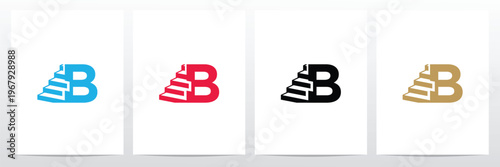 Stairs With Letter Logo B Design Concept