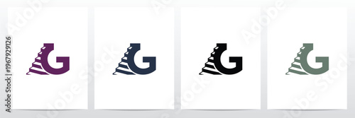 Stairs With Letter Logo G Design Concept