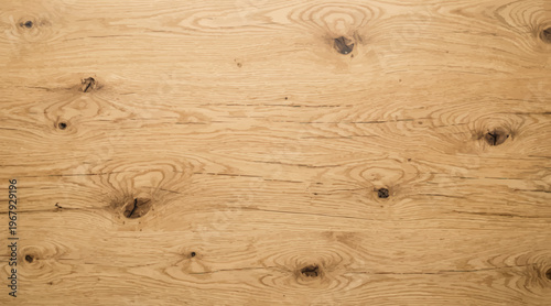 Natural Wooden Surface with Grain Patterns and Dark Knots in Medium Brown Texture