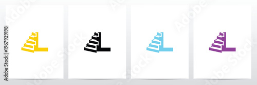 Stairs With Letter Logo L Design Concept
