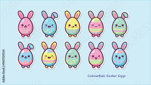 A colourful of Easter eggs set character