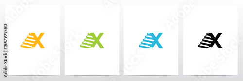 Stairs With Letter Logo X Design Concept
