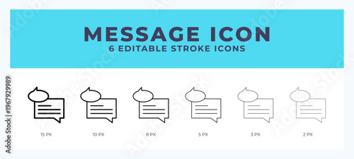 Message icon illustration vector with editable stroke.