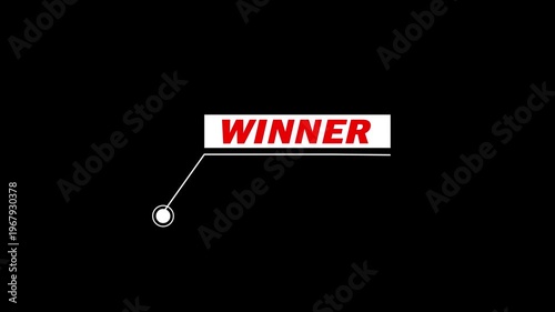 Winner text animation with HUD elements. HUD elements rectangle frame with Winner text type mood motion graphics. Box for Technology Interface 4k video.