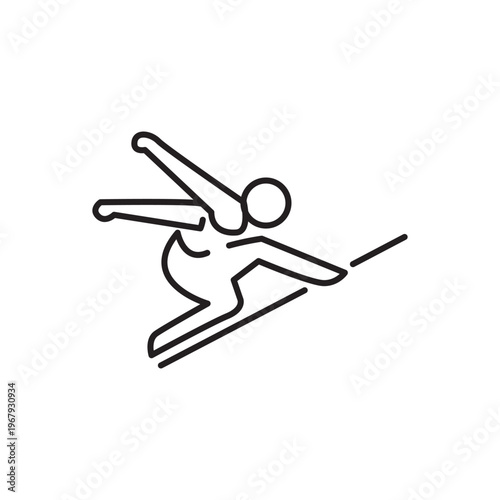 outline drawing man jumping vector illustration template design.