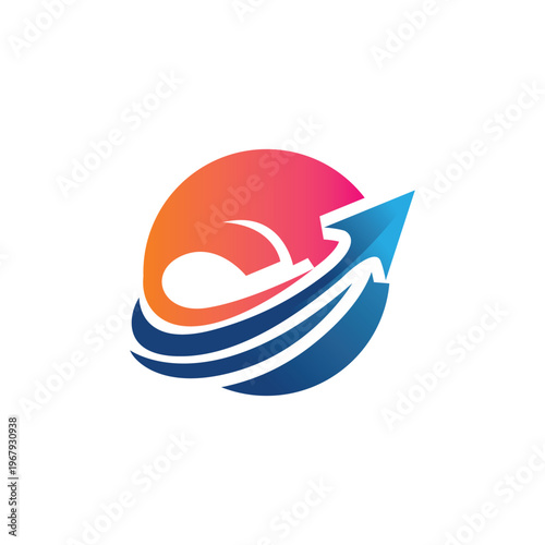 Logistics company vector logo, arrow icon logo, fast digital delivery logo.
