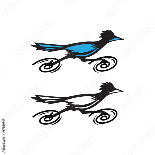 This unique roadrunner captures its speed and grace, offering a versatile graphic element for various artistic and commercial uses