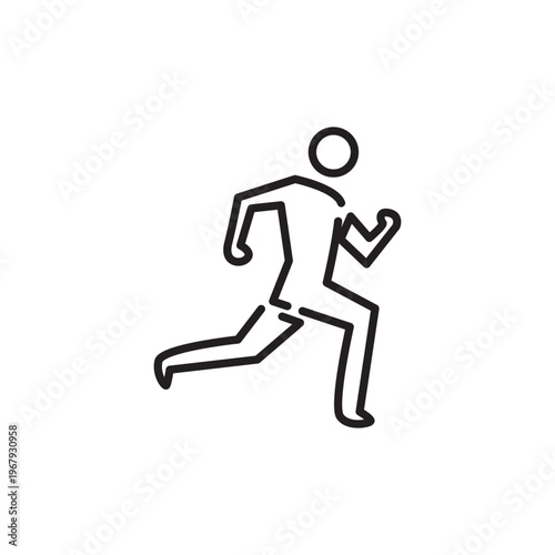 simple silhouette of running person logo vector