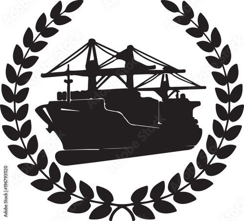 Pirate boats and Old different Wooden Ships with Fluttering Flags. Vector Set Old shipping sails traditional vessel pirate symbols garish vector illustrations.Black silhouettes collection set