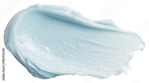 Light blue cosmetic cream swatch showing smooth texture, ideal for skincare, beauty, and health product concepts