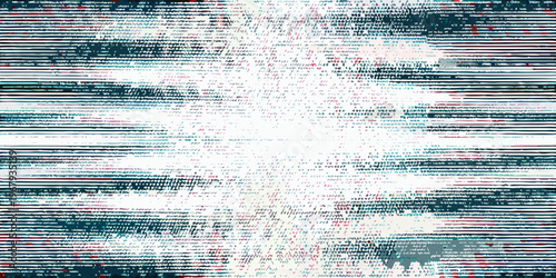 Abstract glitch art with horizontal lines and digital distortion effects