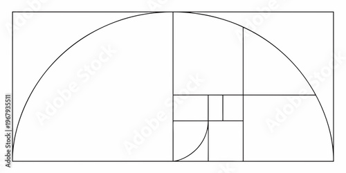 Diagram illustrating the golden ratio and its geometric construction