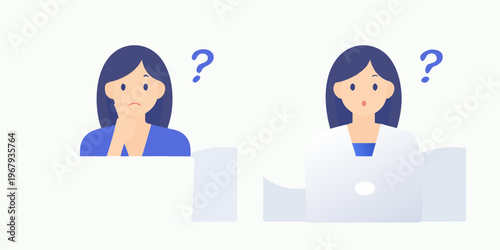 Two women with laptops displaying confusion and surprise