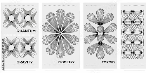 Abstract geometric patterns with labeled concepts quantum gravity isometry toroid