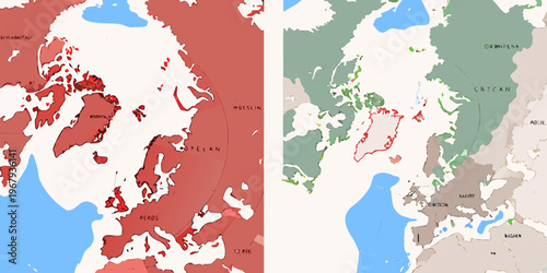 Historical map comparison of scandinavian countries showing territorial changes