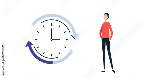 Minimal Clock Cycle Process with Man Illustration