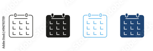 Calendar Icon Set In Line And Solid Styles. Date Management, Scheduling, And Event Planning Symbol Collection. Versatile For Time Management And Organization. Isolated Vector Illustration