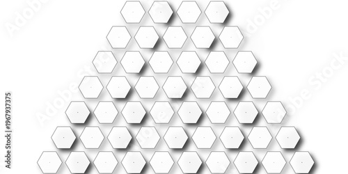 Modern white hexagon geometric background with 3D pattern clean minimal abstract design